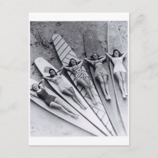 Vintage Surfdamen Viele Beach Australien Postkarte