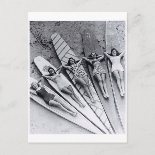 Vintage Surfdamen Viele Beach Australien Postkarte (Vorderseite)