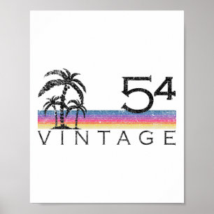 Vintage-Surfen 1954 Pazifik-Sonnenuntergang 70. Ge Poster