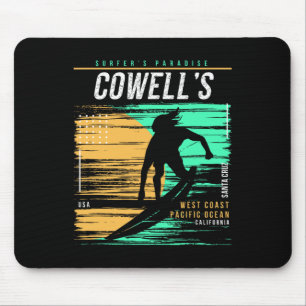 Vintage-Surfen Cowell's California Surfers Paradie Mousepad