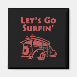 Vintage-Surfen Pazifischer Ozean Surfboard Station Magnet