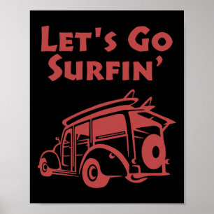 Vintage-Surfen Pazifischer Ozean Surfboard Station Poster