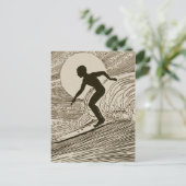 Vintage-Surfen Postkarte (Stehend Vorderseite)