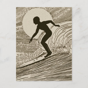 Vintage-Surfen Postkarte