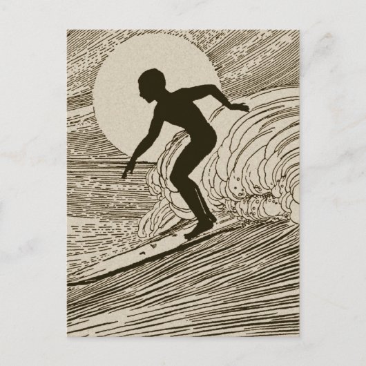 Vintage-Surfen Postkarte (Vorderseite)
