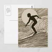Vintage Surfen Postkarte (Vorne/Hinten)