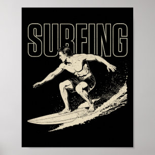 Vintage Surfen Retro-Welle Surfer Hawaii-Strand Su Poster