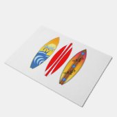 Vintage surfende Surfbretter Fußmatte (Schrägansicht)