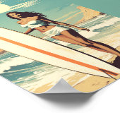 Vintage Surfer Girl Poster (Ecke)