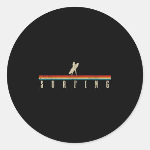 Vintage Surfer Retro Surfen Strand Surfen _1 Runder Aufkleber