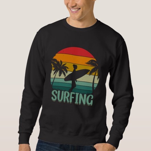 Vintage Surfer Retro Surfing Beach Summer Vacation Sweatshirt (Vorderseite)