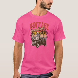 Vintage Surfer Typ Retro Sonnenuntergang Lebensret T-Shirt