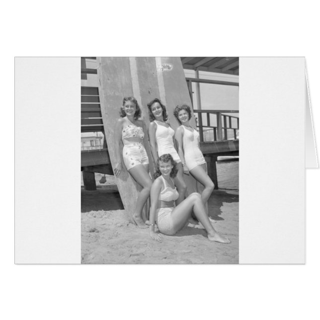 vintage Surferinnen (Vorderseite (Horizontal))