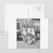 vintage Surferinnen Postkarte (Vorne/Hinten)