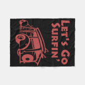 Vintage Surfing Pacific Ocean Surfboard Station Wa Fleecedecke (Vorderseite (Horizontal))