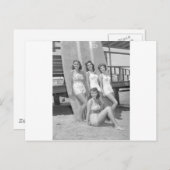 Vintage Surfmädchen Postkarte (Vorne/Hinten)