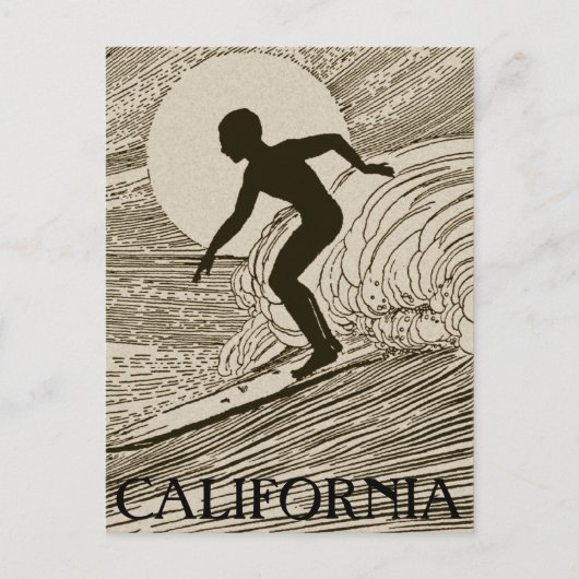 Vintage-Surfpostkarte Postkarte (Vorderseite)