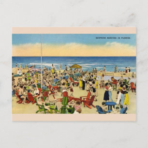 Vintage Surfside Dancing in Florida Post Card Postkarte