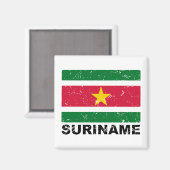 Vintage Suriname-Flag Magnet (Vorderseite/Rückseite)