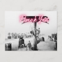 Vintage Surreal City Szene Danke