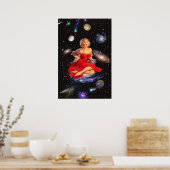 Vintage surreale Galaxie schöne Frau Collage Art Poster (Küche)