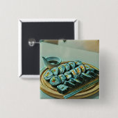 Vintage-Sushi-Kunstwerk Button (Vorne & Hinten)