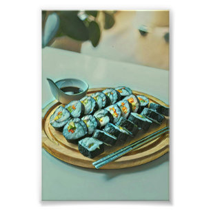 Vintage-Sushi-Kunstwerk Fotodruck