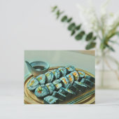 Vintage-Sushi-Kunstwerk Postkarte (Stehend Vorderseite)