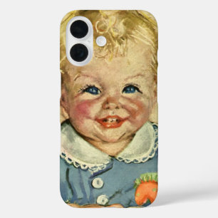 Vintage süße blonde skandinavische Kinder mit Lock iPhone 16 Hülle