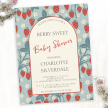 Vintage Süße Erdbeere Baby Shower Einladung