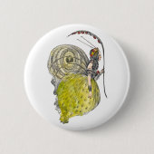 Vintage Süße Fantasy Schmetterlingsfee mit Flügeln Button (Vorderseite)