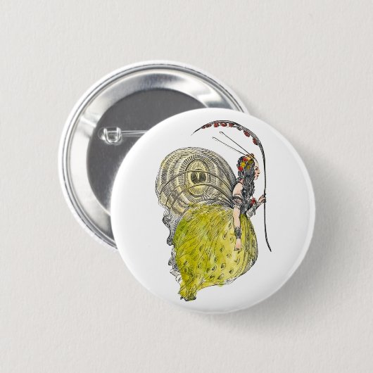 Vintage Süße Fantasy Schmetterlingsfee mit Flügeln Button (Vorne & Hinten)