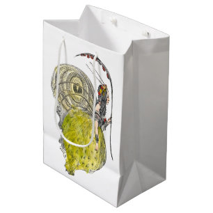 Vintage Süße Fantasy Schmetterlingsfee mit Flügeln Mittlere Geschenktüte