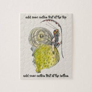 Vintage Süße Fantasy Schmetterlingsfee mit Flügeln Puzzle