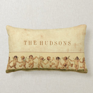 Vintage süße glücklich tanzende Cherubs personalis Lendenkissen