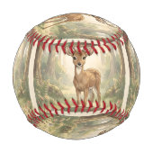 Vintage süße Hirsche im Wald Baseball (Rückseite)