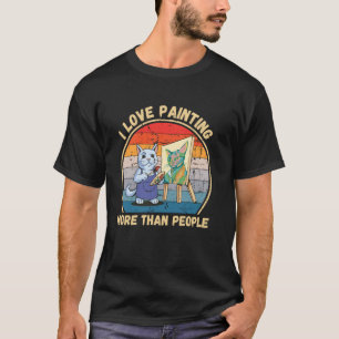 Vintage Süße Katze Ich Liebe Malerei Mehr Als Mens T-Shirt
