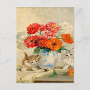 Vintage Süße Katze Meta Plückebaum's Ölgemälde Postkarte