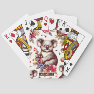 Vintage süße Koala-Malerei nahtlos Spielkarten