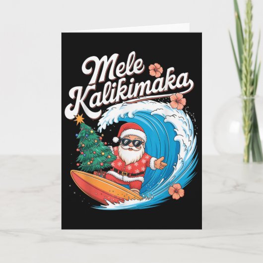 Vintage Süße Mele Kalikimaka Weihnachten Santa Sur Karte (Vorderseite)
