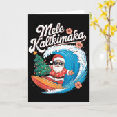 Vintage Süße Mele Kalikimaka Weihnachten Santa Sur Karte (Gelbe Blume)