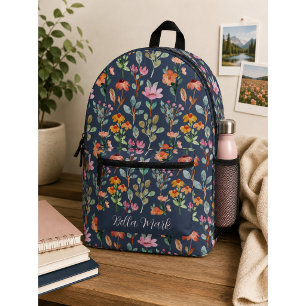 Vintage süße Pfingstrosen-Blumen Bedruckter Rucksack