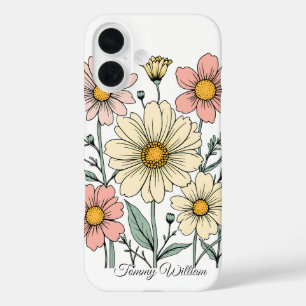 Vintage Süße Retro Groovy Hippie Blumen iPhone 16 Hülle
