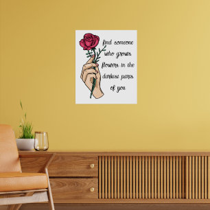 Vintage Süße rosa Blume und individuelles Liebeszi Poster