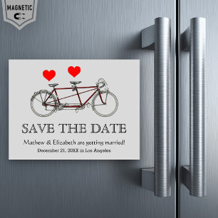 Vintage süße Tandem-Fahrrad-Hochzeit Termin vormer Magneteinladung