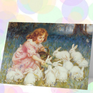 Vintage Süße Tier-Ostern Feiertagskarte