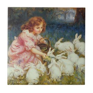 Vintage Süße Tier Ostern Fliese