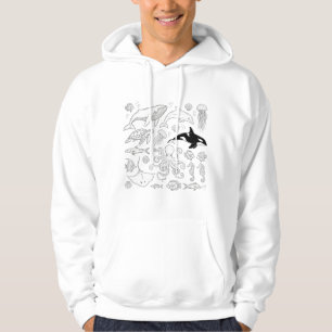 Vintage süße Tiere   Meeresleben Hoodie