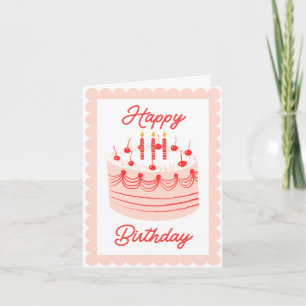 Vintage Süße Torte Happy Birthday-Karte  Karte