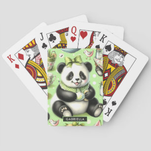 Vintage süßer Baby-Panda Spielkarten